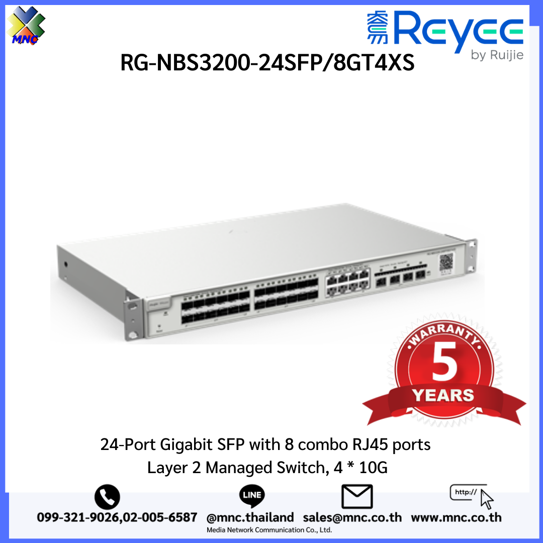 RG NBS3200 24SFP 8GT4XS Reyee 24 Port Gigabit SFP With 8 Combo RJ45